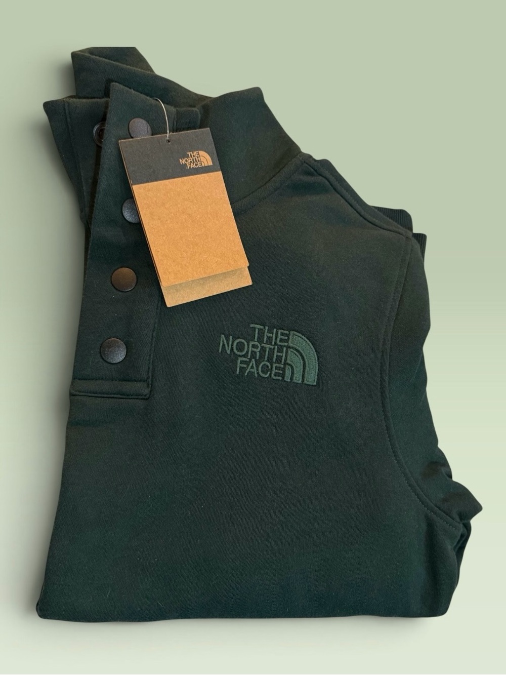 New The North Face 1/4 Snap Fleece Pullover In Scarab Green Size Medium! NWT